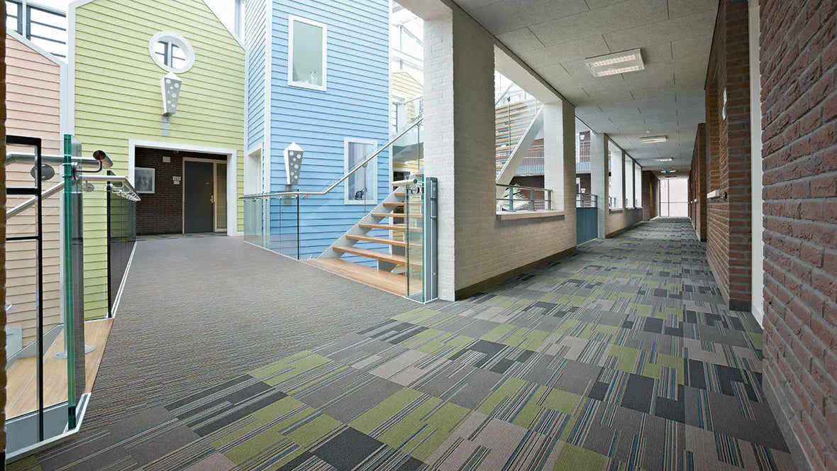 Flotex Linear Flooring A Dorm Lobby