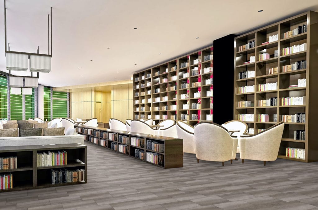 Library with Anchor Biscay Luxury Vinyl Flooring