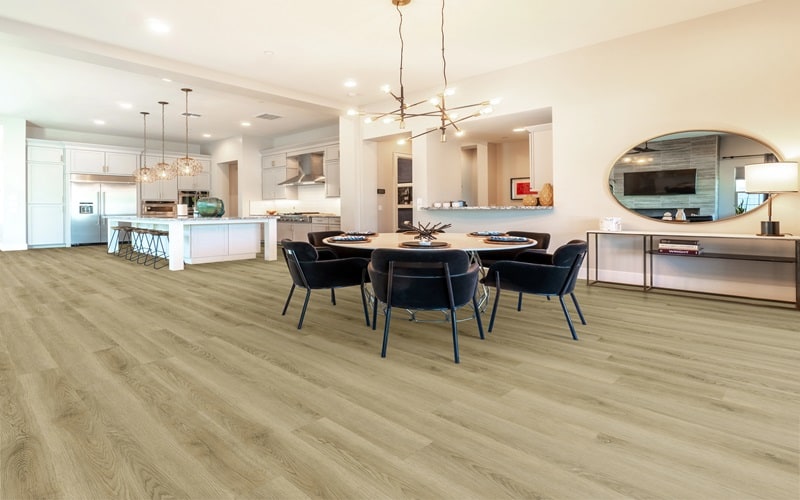 Stanton Carpet Stanton Decorative Waterproof Flooring Century Nutmeg Dining Area