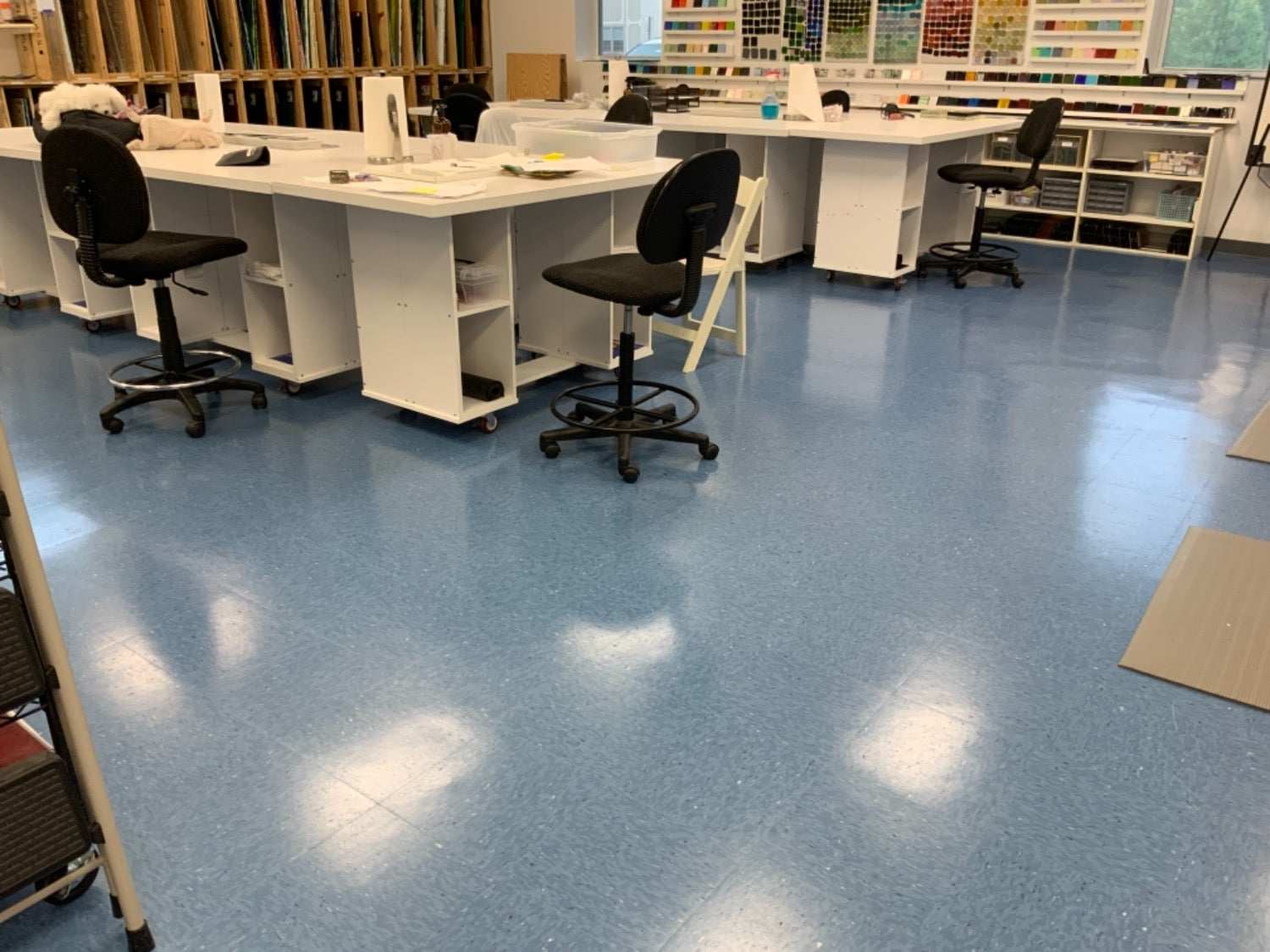 Blue VCT Tile Flooring