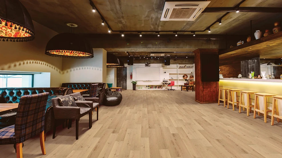 Coretec Floors Cairo Oak A Bistro Restaurant Setting