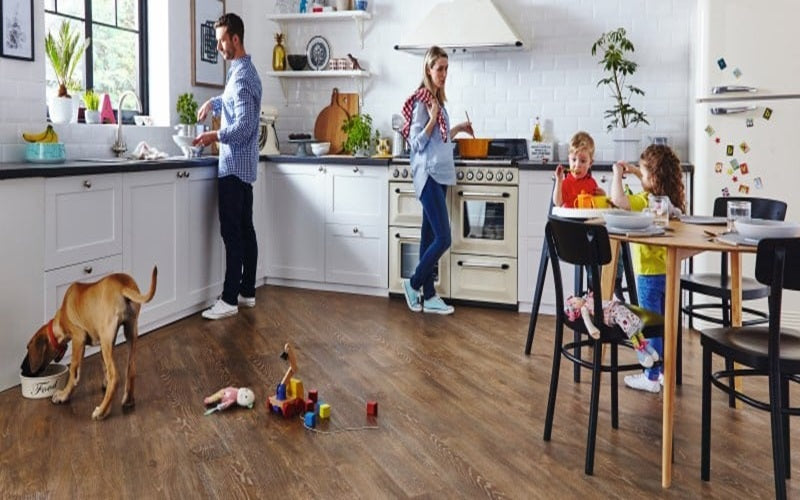 Karndean Flooring In A Family Kitchen Area Setting