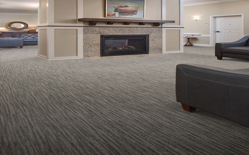 Mohawk Group Broadloom Collection Laurel Path In a Fire Place Living Area Setting