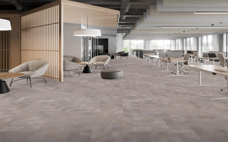 Tarkett Flooring iD Latitude Abstract Nimbus In A Wide Office Setting