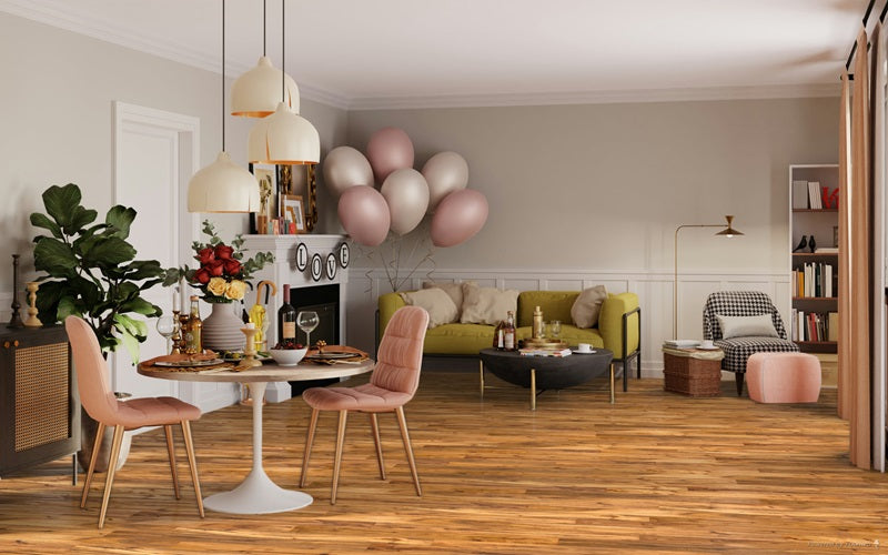 Aurora Hardwood natural Melbourne In A Valentine Living Setting