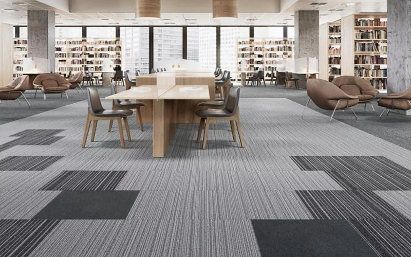 Mohawk Group Carpet Tile Collection Art Intervention In A Lounge Library Setting