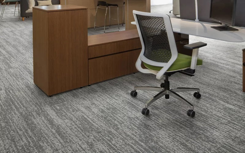 Mohawk Group Carpet Tile Collection Sketch Effect An Office Table and Chair Setting