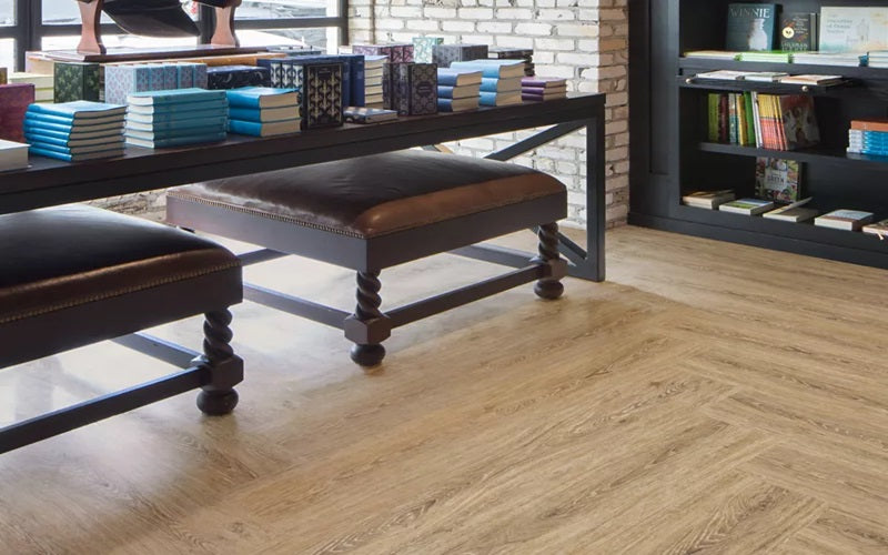 Mohawk Group LVT Collection  Hot and Heavy in a Bookshelves Design