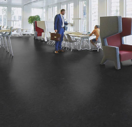 Forbo Marmoleum Decibel Acoustic Linoleum 370735 3.5 mm Black Hole Sheet (78.74" Width)