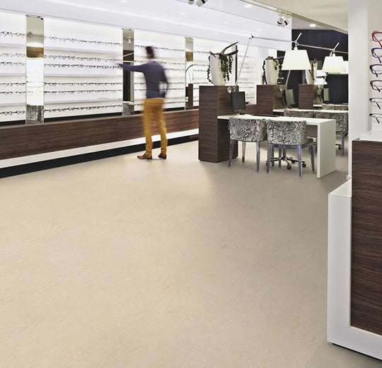 Forbo Marmoleum Decibel Acoustic Linoleum 371135 3.5 mm Cloudy Sand Sheet (78.74" Width)