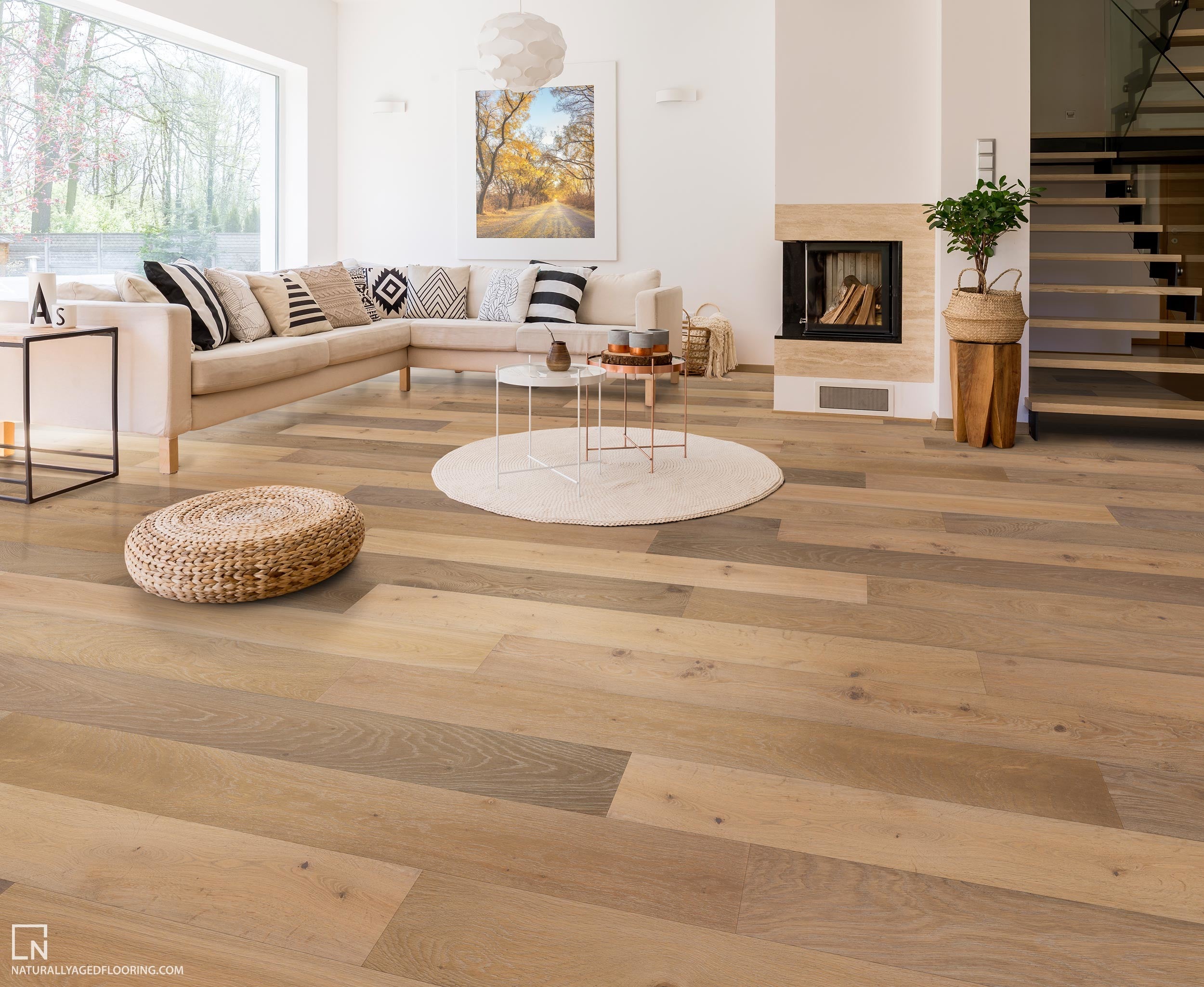 Naturally Aged Flooring Medallion 91198-01 Arroyo 7 1/2" x Varying Length Engineered Hardwood (23.31 SF/Box)