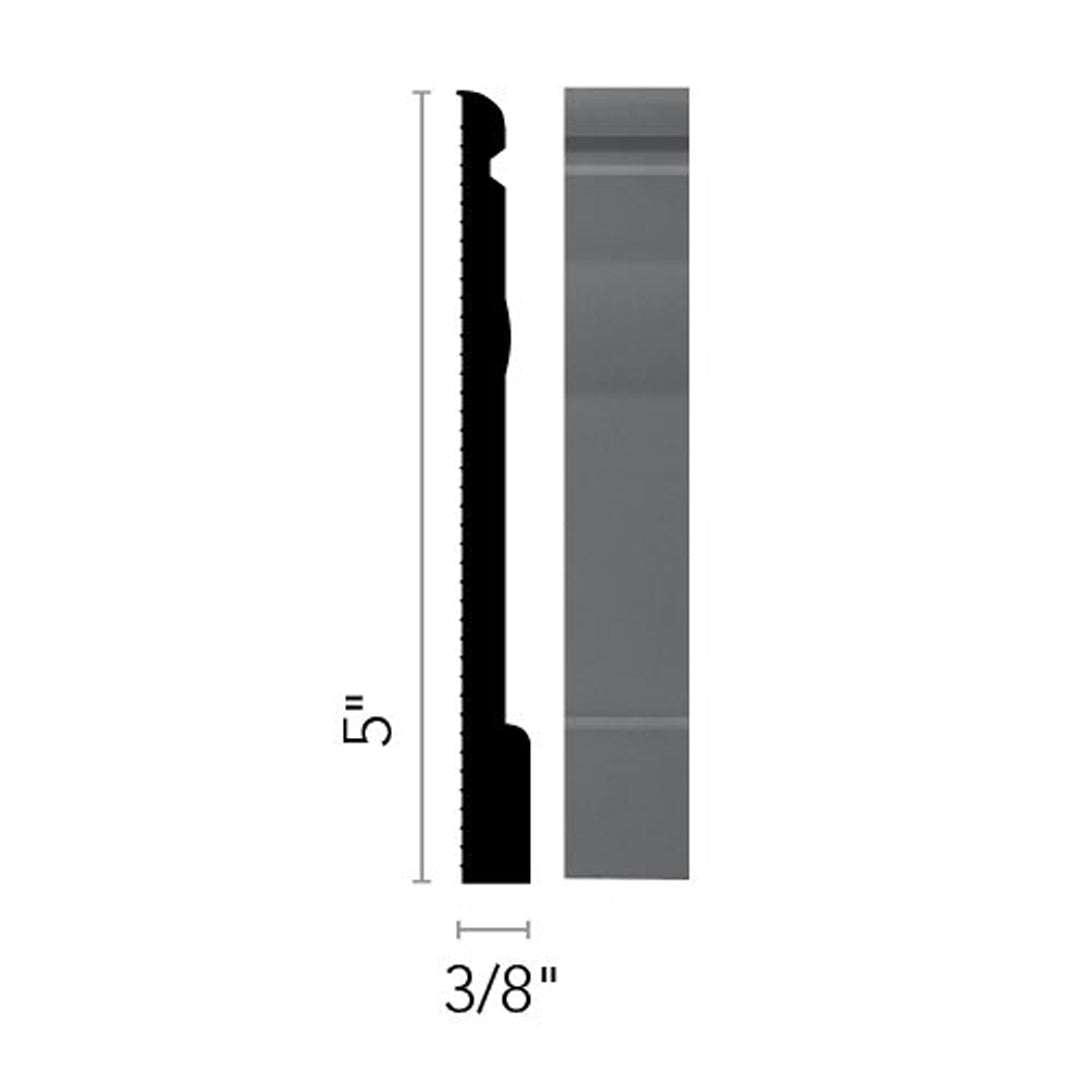 Flexco Base Sculpture Enchanted Graphite 5" x 8' by 3/8"