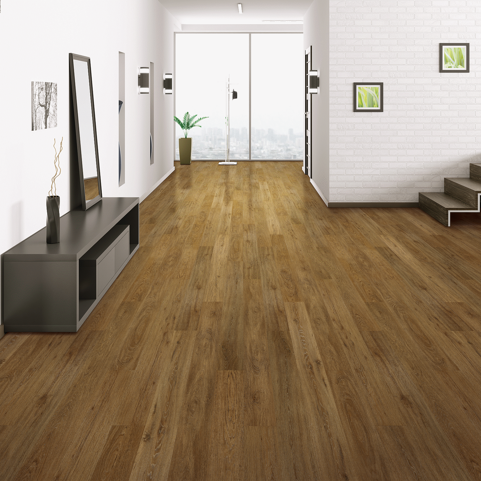 Mohawk SolidTech Select Founders Trace FTS21-841 Pecan Vinyl Plank 7" X 48" (23.86 SF/Box)