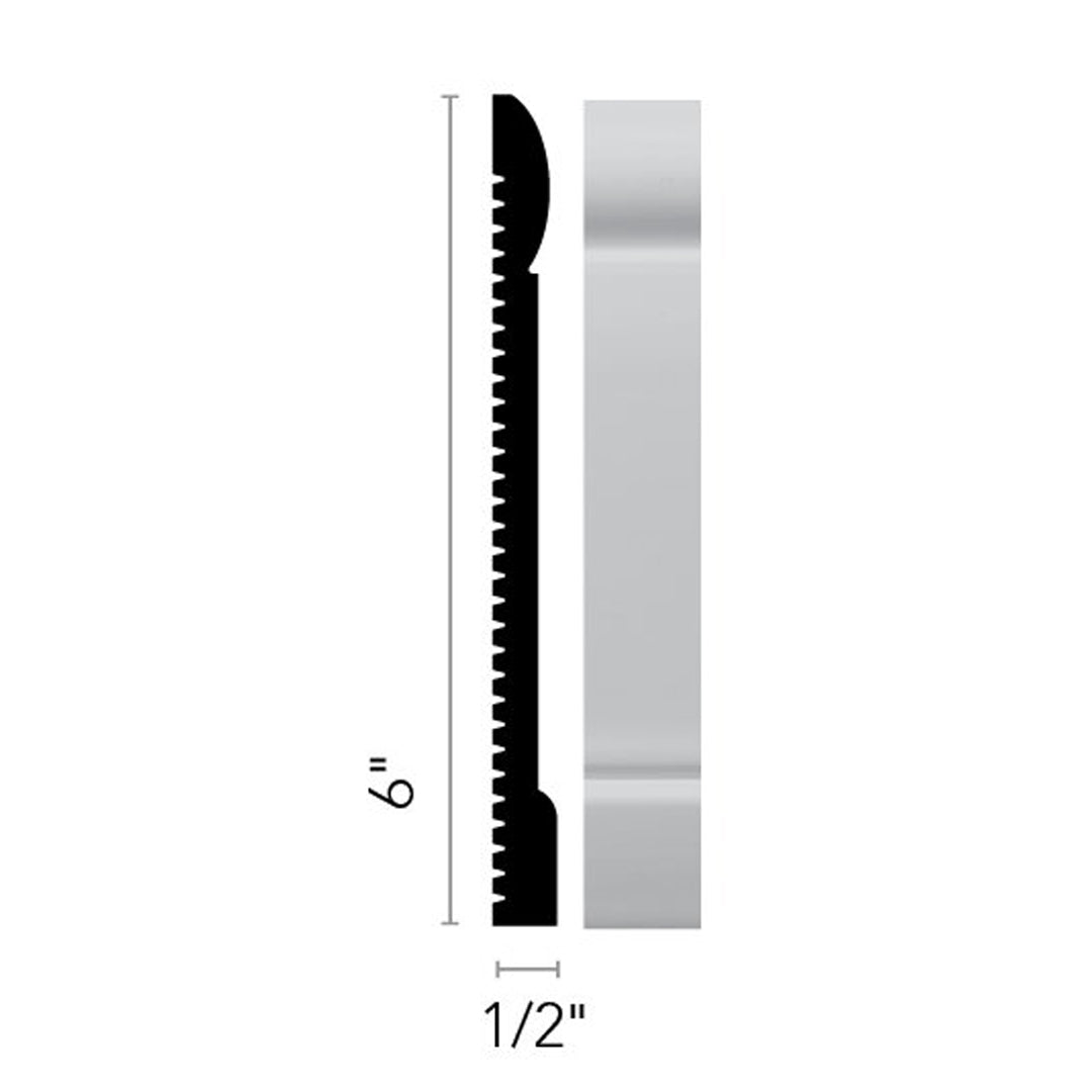 Flexco Base Sculpture Fascinate Grullo 6" x 8' by 1/2"