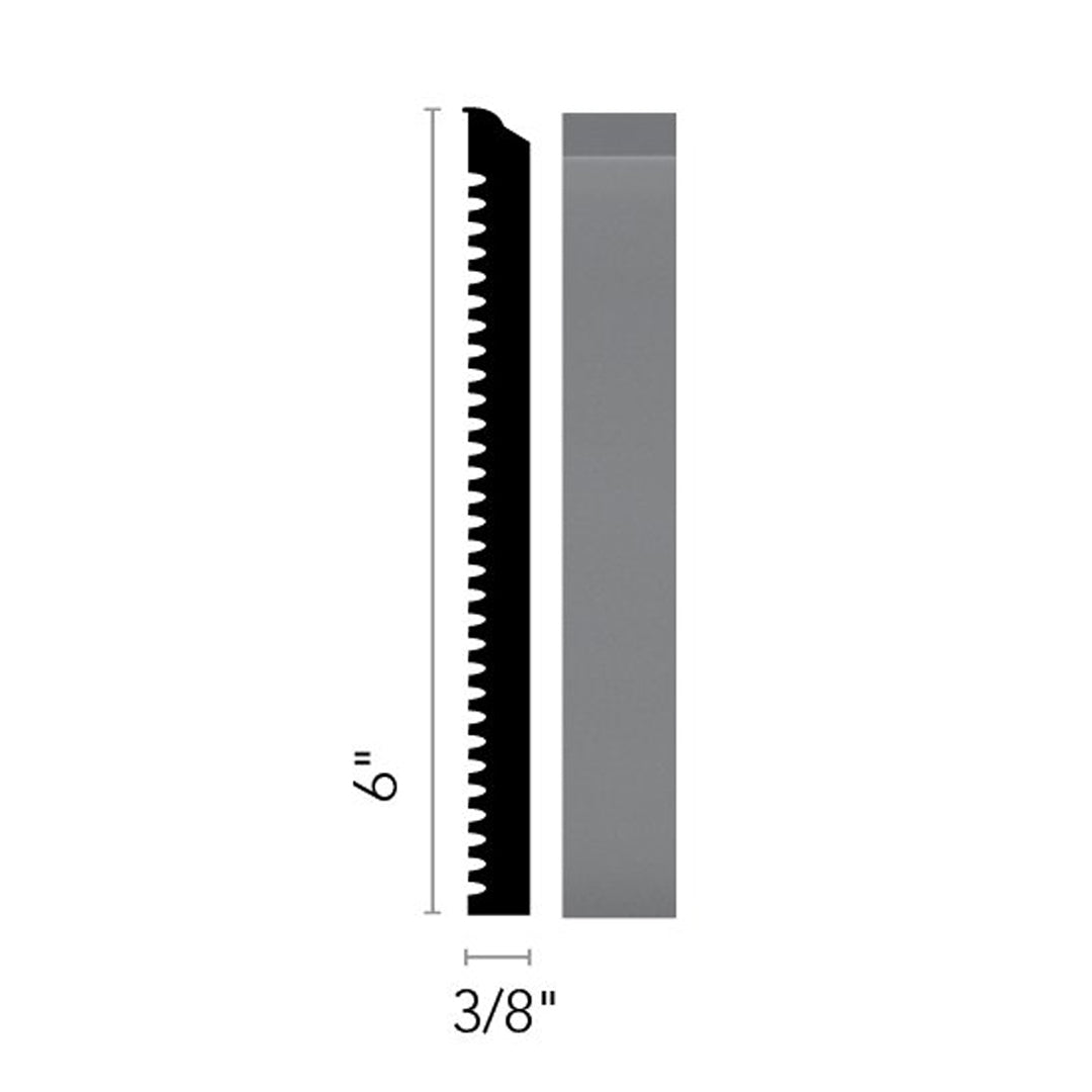 Flexco Base Sculpture Marquis Nickel 6" x 8' by 3/8"