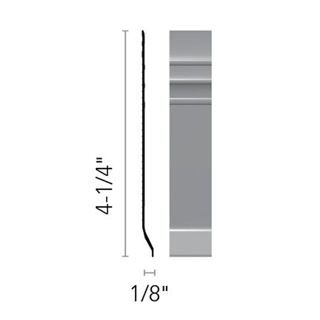 Flexco Base Sculpture Merit TRUE White 4 1/4" x 40' by 1/8"