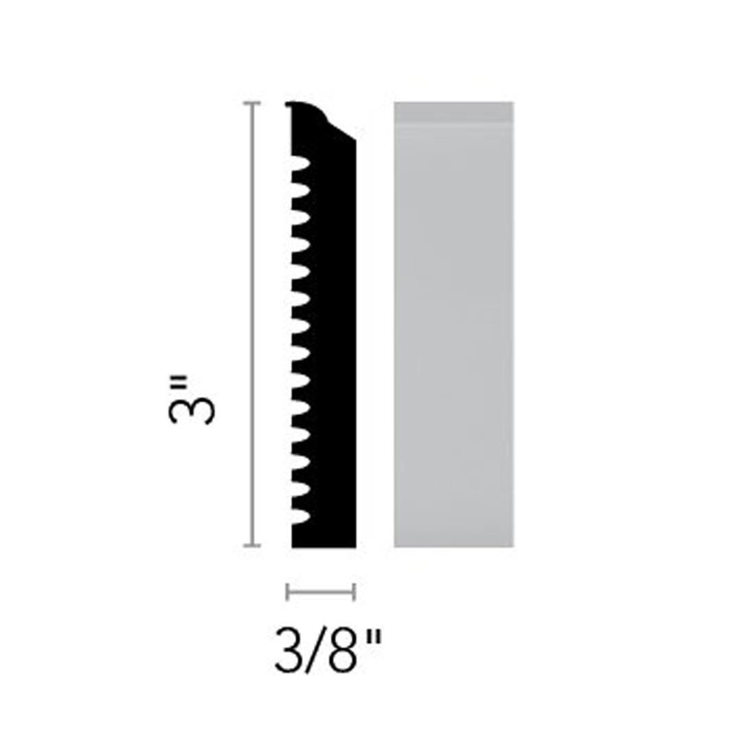 Flexco Base Sculpture Regal Cinder 3" x 8' by 3/8"