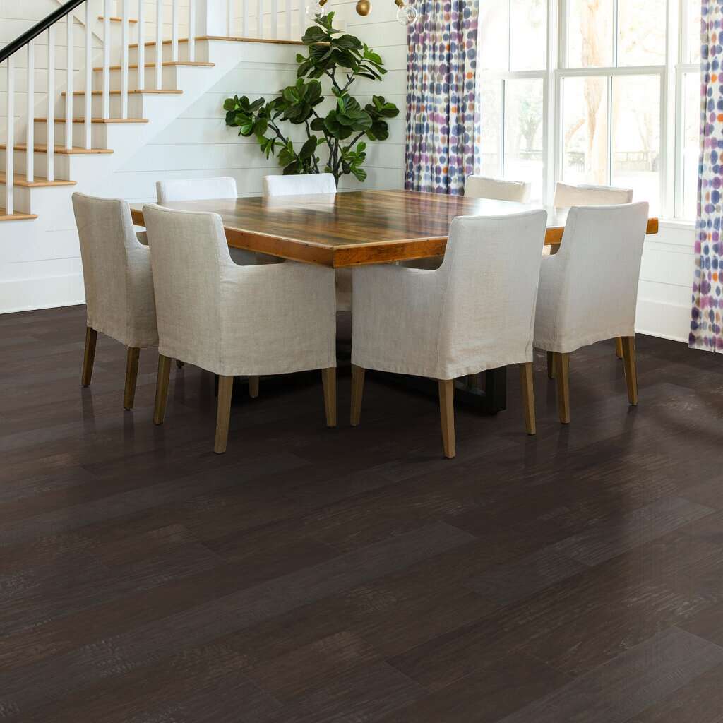 Shaw Sequoia Hickory Mixed Width SW546-00510 Granite 14.63" Wide X Random Lengths Engineered Scraped Hickory Hardwood Flooring (34.96 SF/Box) (Market Place)