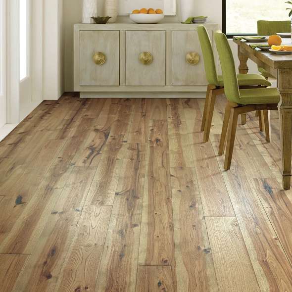Shaw Reflections Hickory Sw673-07036 Radiance 7" Wide X Random Lengths Engineered Wire Brushed Hickory Hardwood Flooring (23.58 Sf/Box)