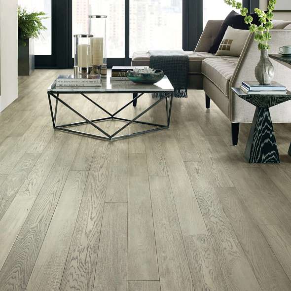 Shaw Cornerstone Oak Sw676-01038 Marble 5" Wide X Random Lengths Engineered Wire Brushed White Oak Hardwood Flooring (29.53 Sf/Box)