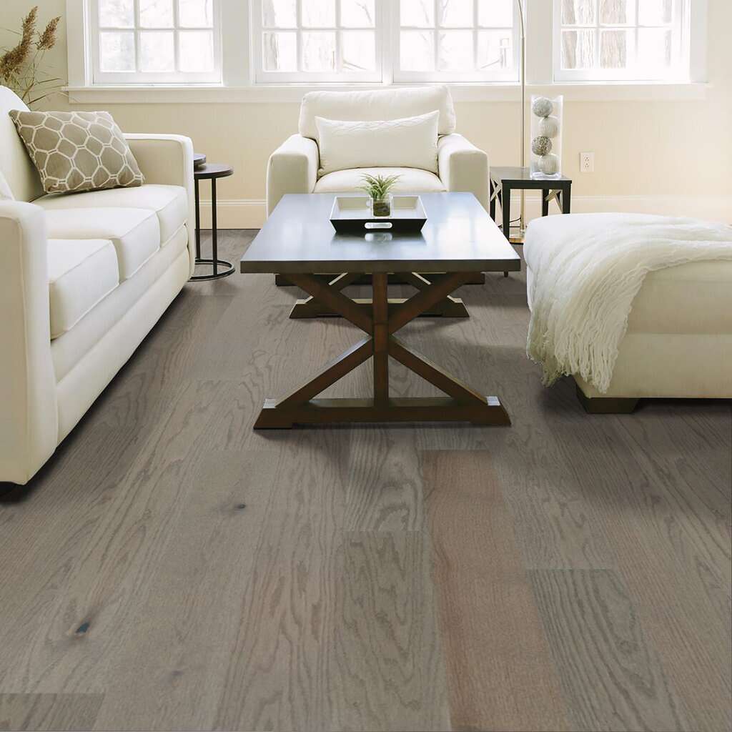 Shaw Exploration Oak Sw713-05094 Journey 6.38" Wide X Random Lengths Engineered Sliced Wire Brushed Oak Hardwood Flooring (30.48 Sf/Box)