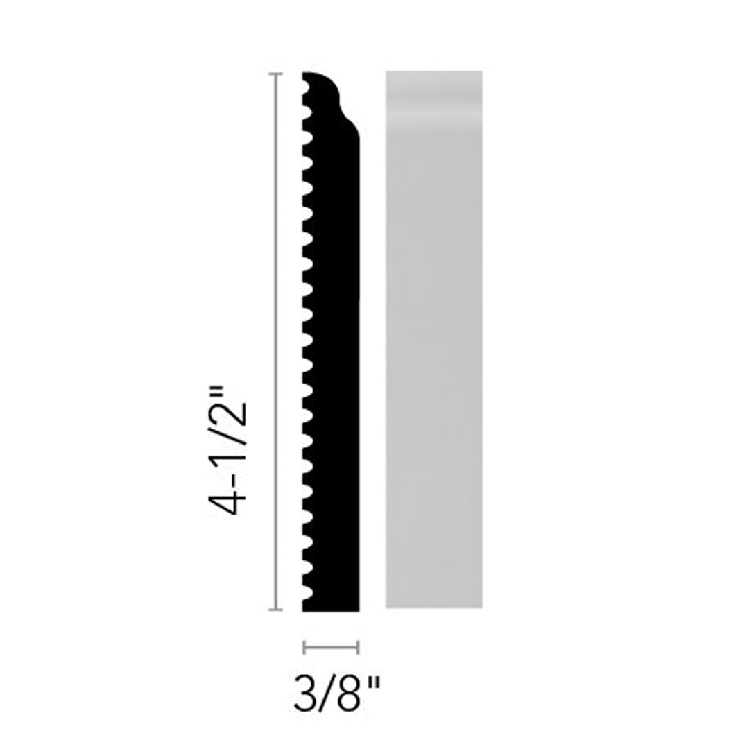 Flexco Base Sculpture Whimsical TRUE White 4 1/2" x 8' by 3/8"