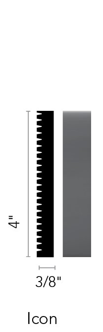 Flexco Base Sculpture Icon Gainsboro 4" x 8' by 3/8"