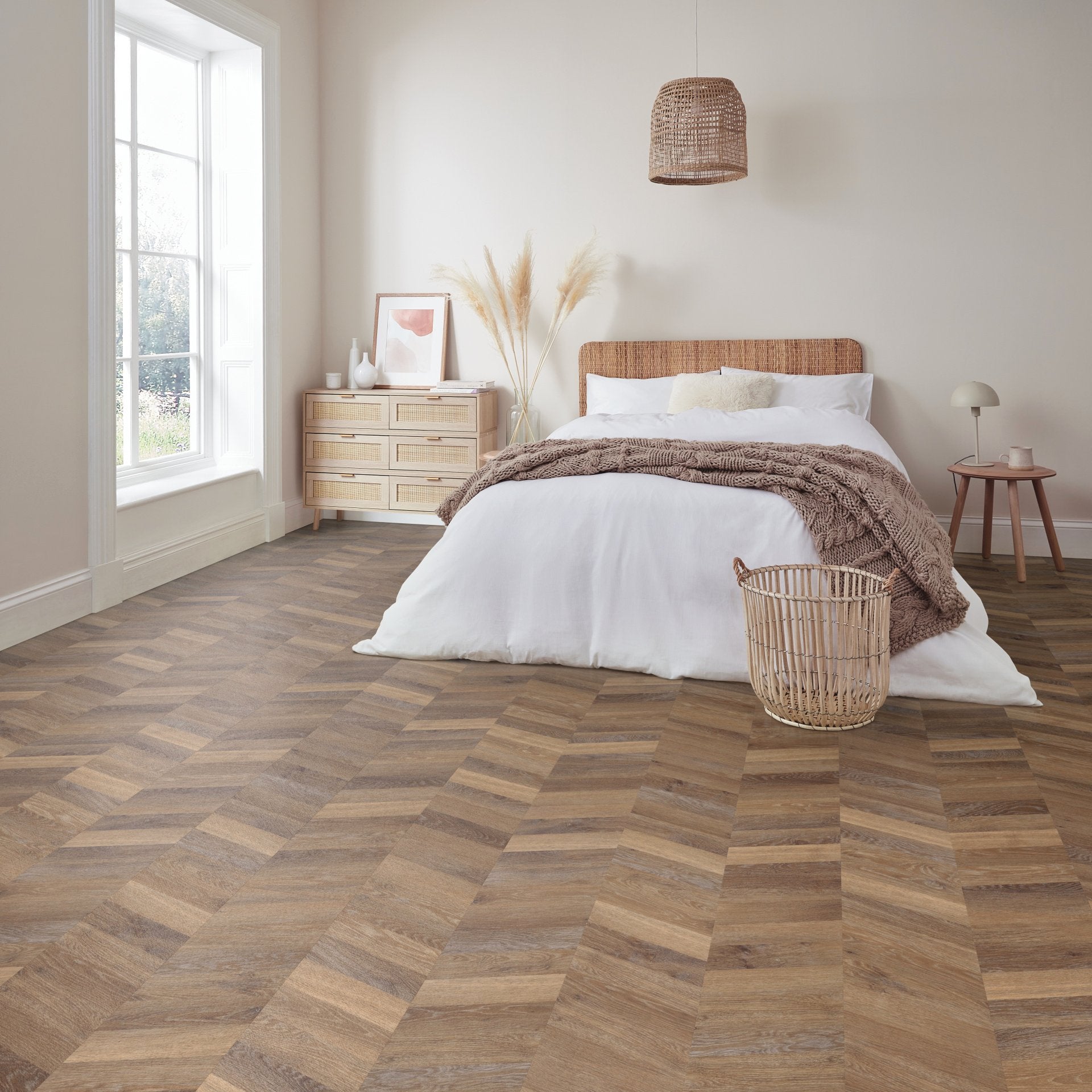 Karndean Knight Tile Rigid Core Mid Limed Oak SCB-CH-KP96 Mid Brown Wood Plank 9" x 48"