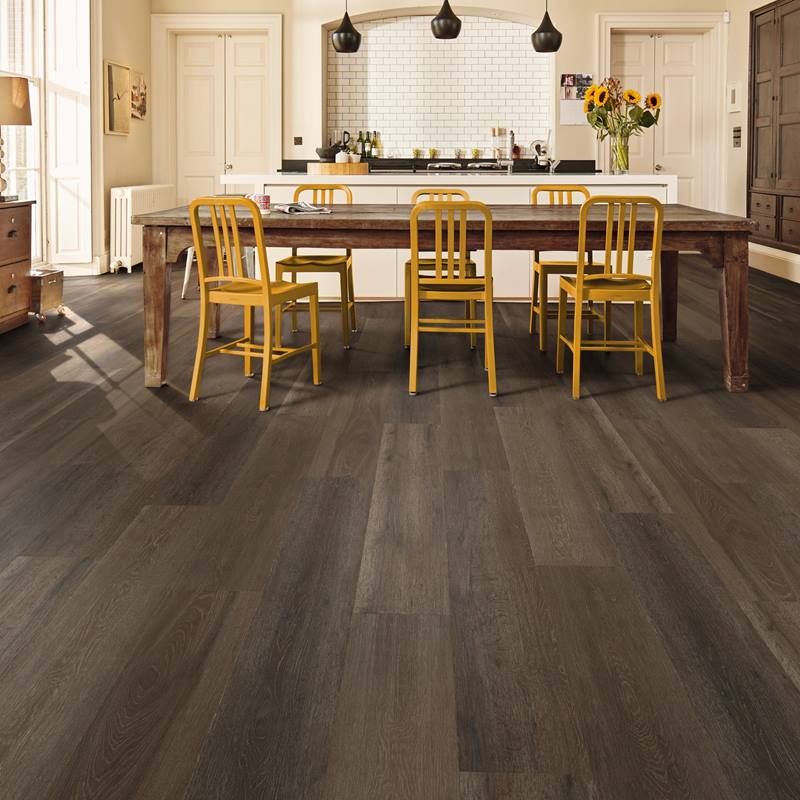 Karndean Korlok Select Washed Velvet Ash RKP8102 Dark Brown Wood Plank 9" x 56"