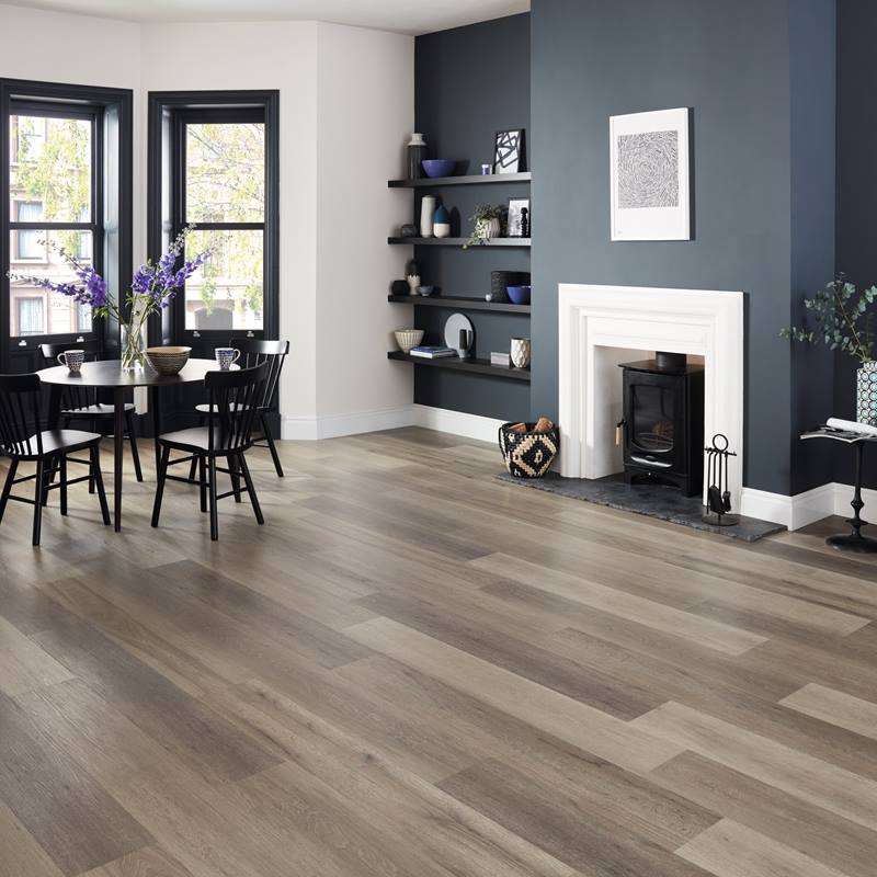 Karndean Korlok Select Washed Grey Ash RKP8104 Gray Wood Plank 9" x 56"