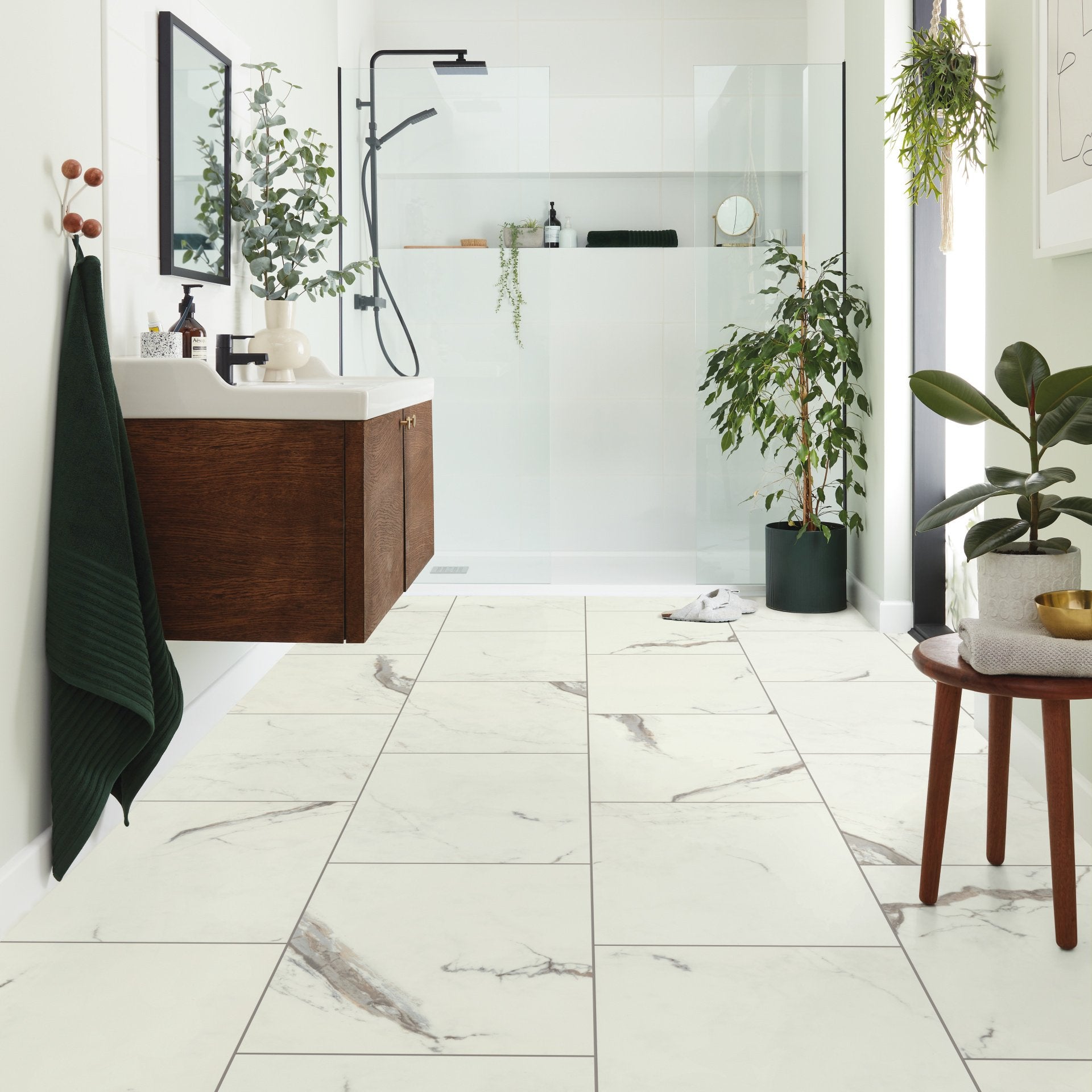 Karndean Korlok Select Brunella Marble RKT3013-G White Stone Tile 18" x 24"