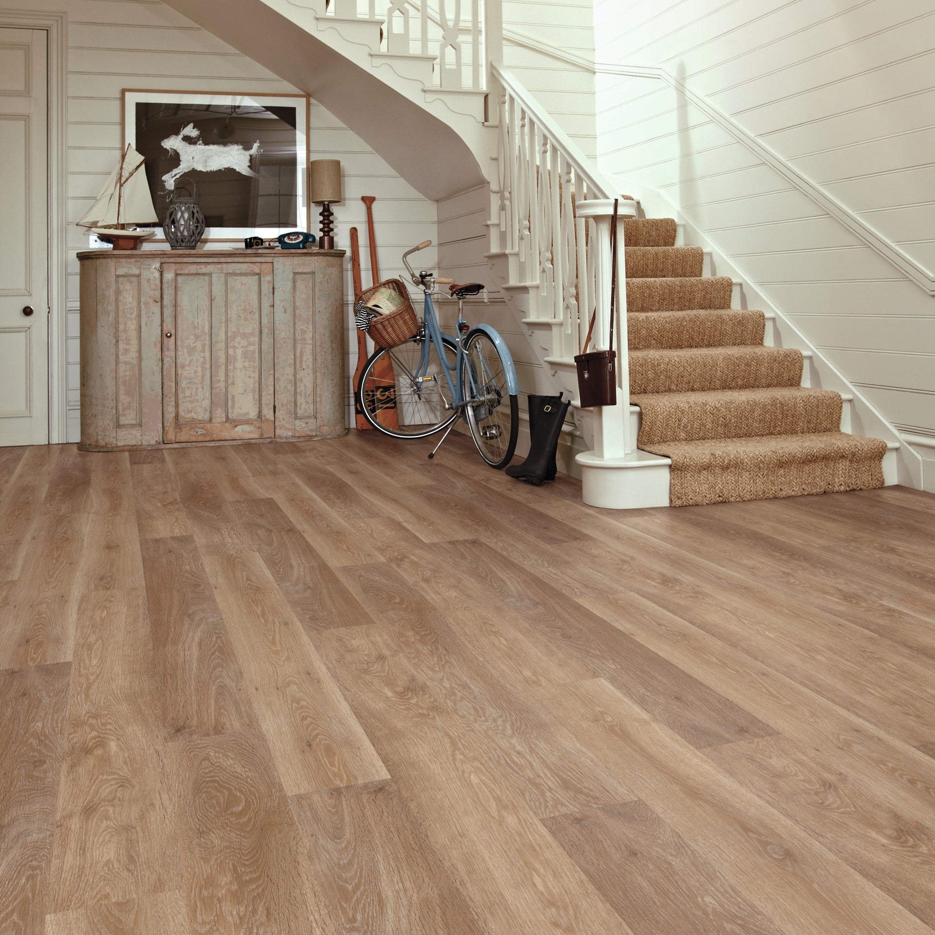 Karndean Knight Tile Rigid Core Pale Limed Oak SCB-KP94-6 Mid Brown Wood Plank 6" x 36"