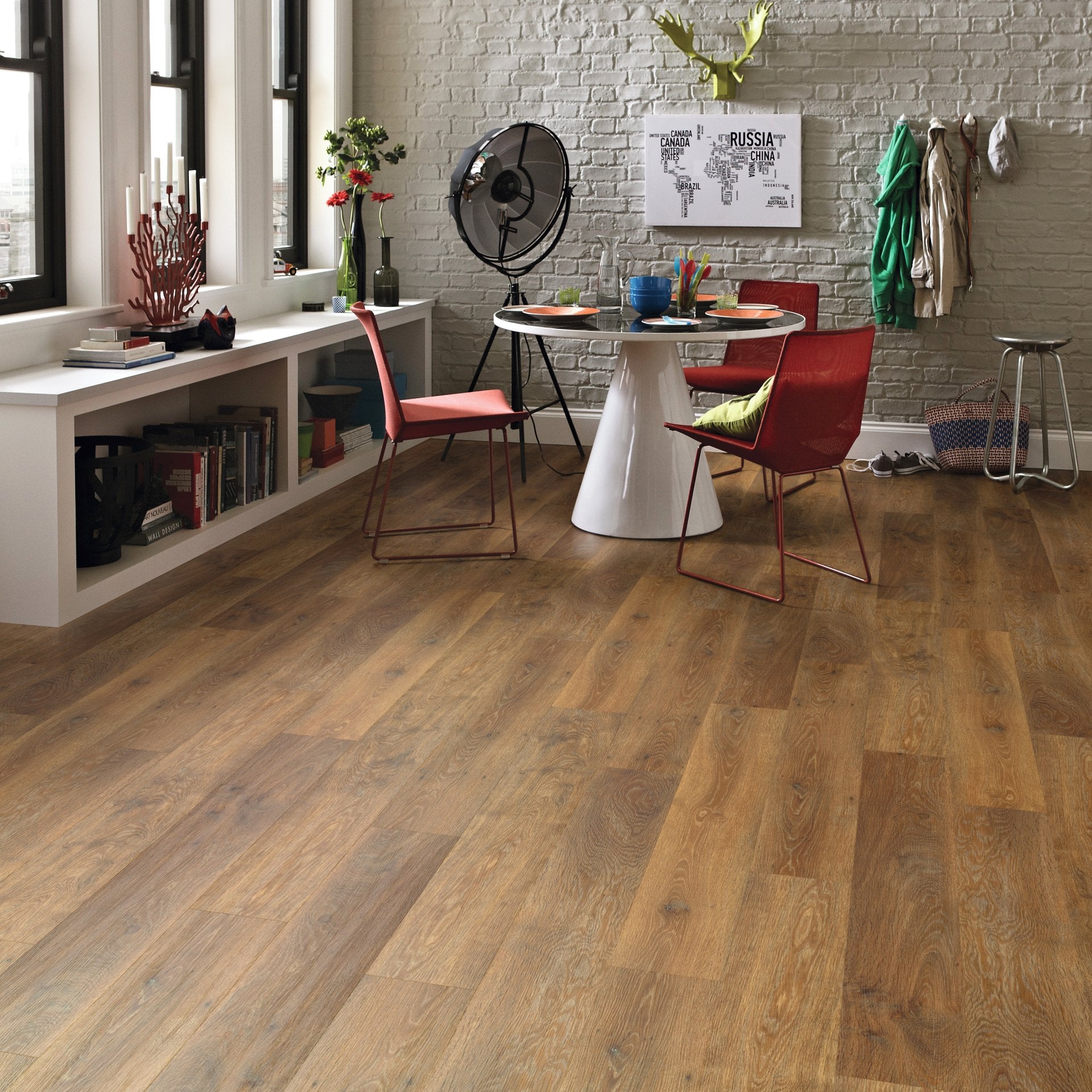 Karndean Knight Tile Rigid Core Classic Limed Oak SCB-KP97-6 Mid Brown Wood Plank 6" x 36"