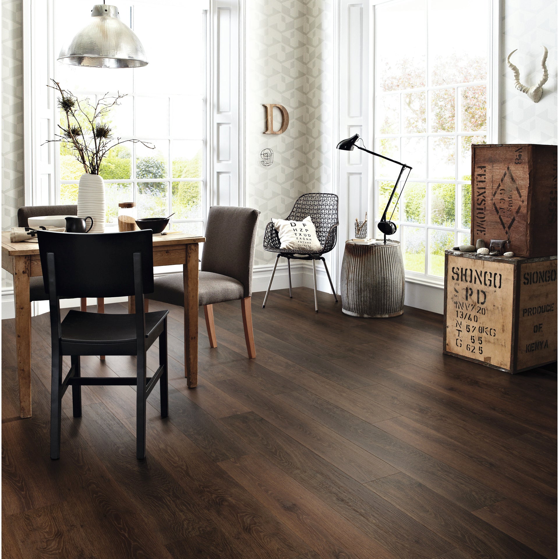 Karndean Knight Tile Rigid Core Aged Oak SCB-KP98-6 Mid Brown Wood Plank 6" x 36"