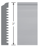 Roppe Contours Vertical PV3065 170 White 3" X 8' by 3/8" 