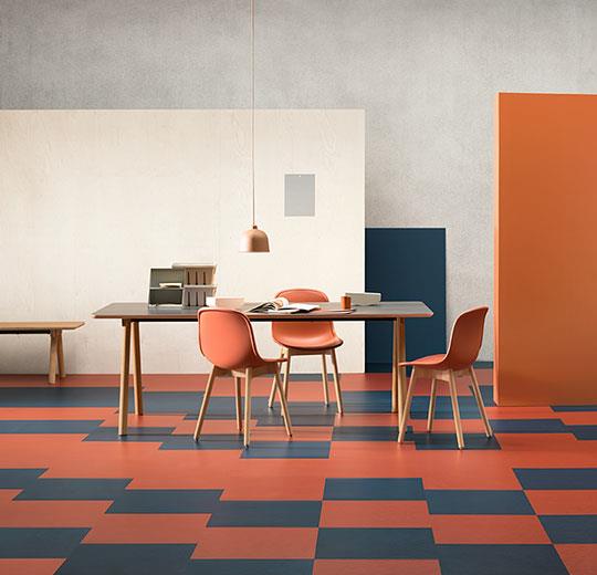 Forbo Marmoleum Modular Tile T3352-194365 Berlin Red 19.69" x 19.69" Linoleum Tile Flooring (53.82 SF/Box)