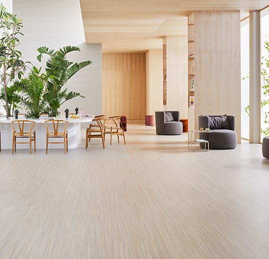 Forbo Marmoleum Linear Striato 5253 Beached Gold Linoleum Sheet Flooring (79" Width)