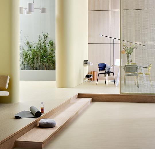 Forbo Marmoleum Linear Striato 5255 Desert Sand Linoleum Sheet Flooring (79" Width)