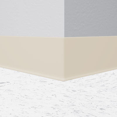 Mannington / Burke Vinyl Wall Base Type TV BUR4SL244 Off White 4" x 4' by .080" Straight (Toeless)