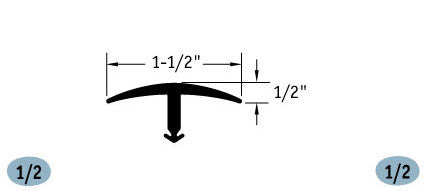 Tarkett / Johnsonite CD-XX-A T-Molding 1/2" 240' LF/Box (20 pieces per box)