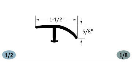 Tarkett / Johnsonite CD-XX-B T-Molding 1/2" and 1/8" 240' LF/Box (20 pieces per box)