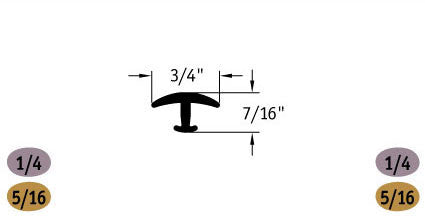 Tarkett / Johnsonite CD-XX-C T-Molding 1/4" and 5/16" 240' LF/Box (20 pieces per box)