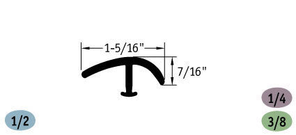 Tarkett / Johnsonite CE-XX-C T-Molding 3/8" and 1/4" to 1/2" 240' LF/Box (20 pieces per box)