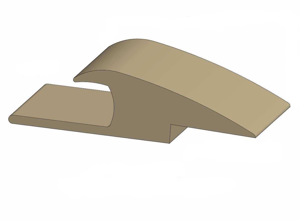 Tarkett / Johnsonite CTA-XX-D Adaptor 5/16" to 1/16" or 1/8" Material by 1-5/8" / 12' long 120' LF/Box (10 pieces per box)