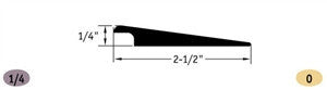 Tarkett / Johnsonite CTA-XX-J Wheeled Traffic Transition 1/4" Moulding Piece 120' LF/Box (10 pieces per box)