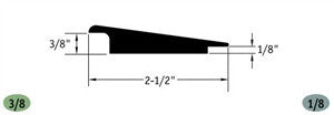 Tarkett / Johnsonite CTA-XX-K Wheeled Traffic Transition 3/8" to 1/8" 120' LF/Box (10 pieces per box)