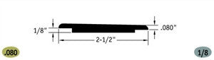 Tarkett / Johnsonite CTA-XX-X Wheeled Traffic Transition .080" to 1/8" 120' LF/Box (10 pieces per box)