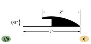 Johnsonite Edge Guard EG-XX-W Flooring Components 2" to 3" or 3/8"