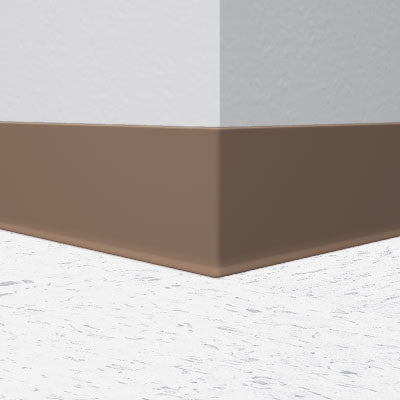 Flexco Wallflowers Wall Base 056 Milk Chocolate 6" x 120' by 1/8" Cove (with Toe)