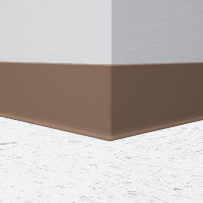 Flexco Vinyl Wall Base 056 Milk Chocolate 4" x 120' by 1/8" Cove (with Toe)